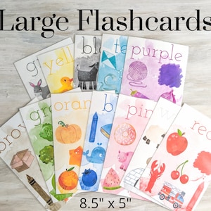 Couleur Flashcards Jumbo Téléchargement numérique, Couleurs Flashcards, Maternelle, Activité préscolaire, Activité à la maison, Flashcards, Affiche couleurs