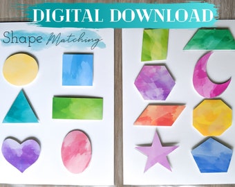 Shape Matching Busy Book, Toddler Learning Activity (Digital Download)