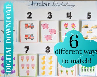 Number Matching, Counting Games, Numbers 1-10, Homeschool Preschool, Learn to Count, Kindergarten Game