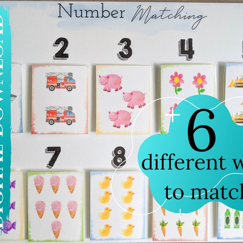 Number Matching Counting Games Numbers 110 Homeschool Etsy