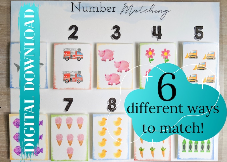 Number Matching Counting Games Numbers 110 Homeschool Etsy