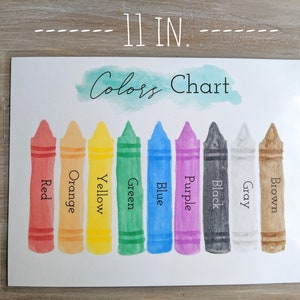 Colors Chart, Learn Colors, Educational Poster, Homeschool Resource, Learning Printable, Color Poster image 3