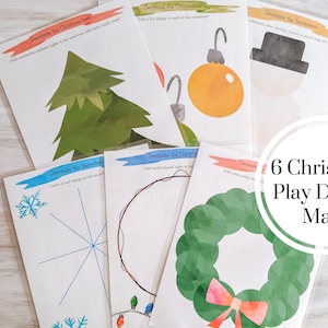 Play Dough Mats Christmas Themed, Digital Download Playdoh Mats, Christmas Activities, Homeschool Activity Printables