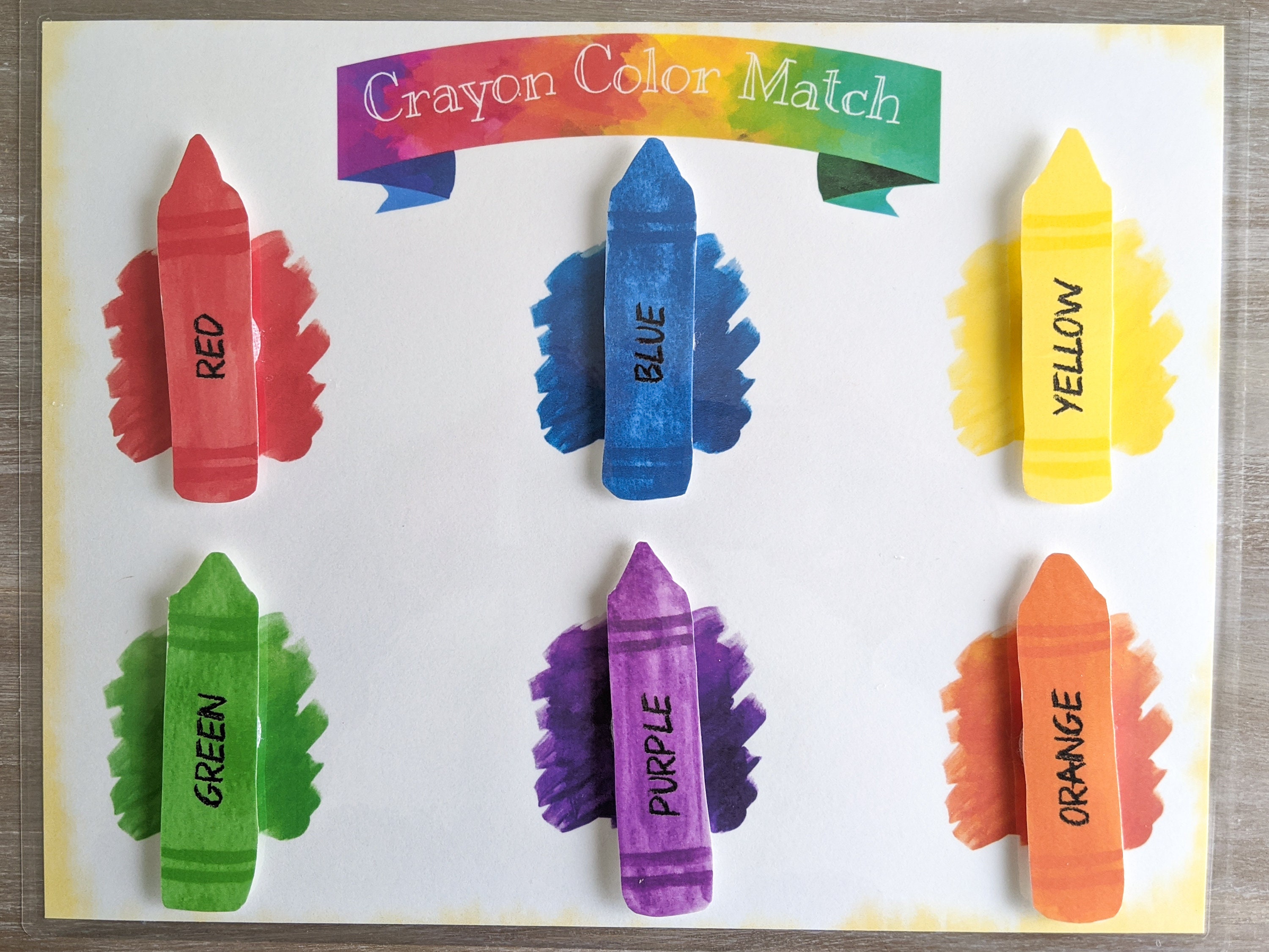 Color Matching Crayon Boxes. Color Sorting Activity