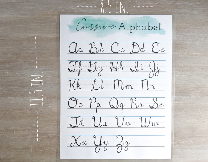 cursive alphabet chart cursive chart digital download abc