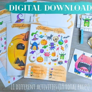 Halloween Educational Activity Bundle Digital. Fall Preschool Activities. Halloween Activities. Homeschool. Halloween Printables