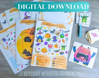 Halloween Educational Activity Bundle Digital. Fall Preschool Activities. Halloween Activities. Homeschool. Halloween Printables