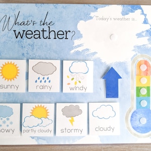Weather Chart Custom Listing | Circle Time | What&#39;s the Weather | Weather Chart | Interactive Weather Chart | Preschool Materials
