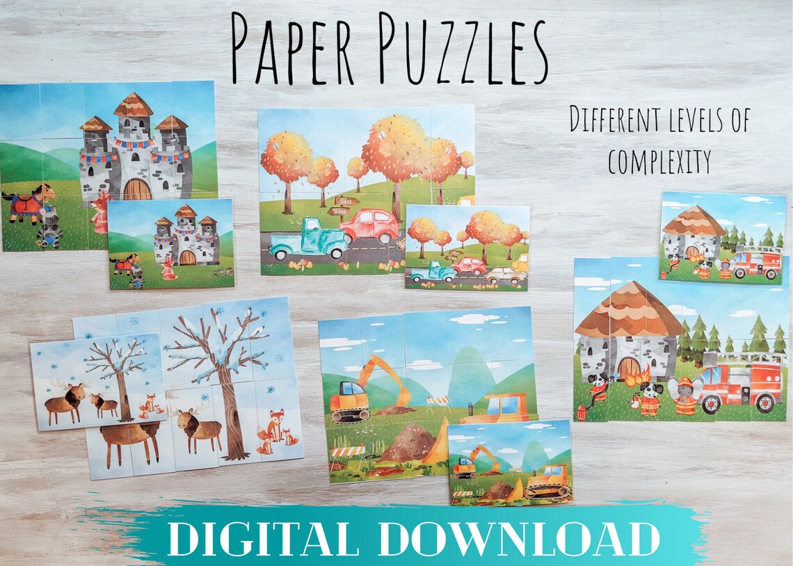 Printable Puzzles Puzzles for Kids Kids Puzzles Focus - Etsy