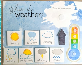 Weather Chart, Digital Download Weather Chart, Homeschool Daily Weather Chart, Circle Time, Preschool Morning Circle