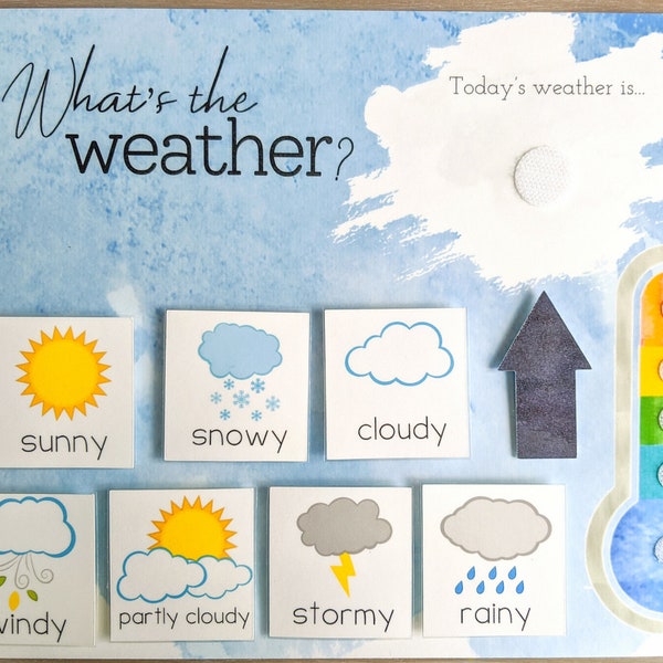Weather Chart, Digital Download Weather Chart, Homeschool Daily Weather Chart, Circle Time, Preschool Morning Circle