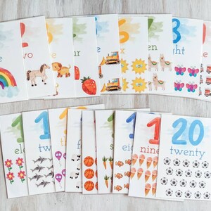Zahlen Karteikarten 1-20, Buntes Lernen (Digitaler Download) Bild 2