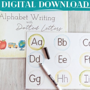 Alphabet Writing Practice, Tracing Letters Printable (Digital Download) image 1