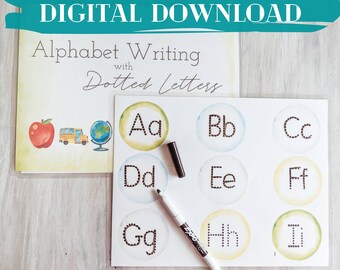 Alphabet Writing Practice, Tracing Letters Printable (Digital Download)
