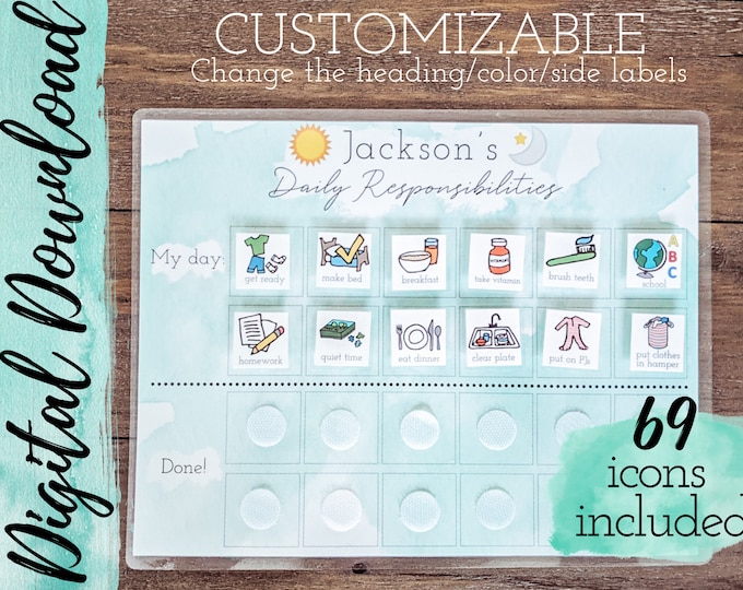 Editable Daily Routine Cards, Visual Schedule Kids, Kids Chore Chart ...
