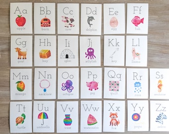 Alphabet Flashcards, Laminated ABC Cards, Letter Sounds, Homeschool