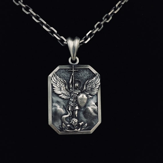 St. Michael's Archangel Silver Medallion Archangel's - Etsy
