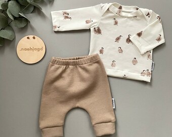 Babyset, Baggyhose, Pullover oder Tshirt, Pinguin, Gr. 56-80