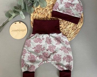 Babyset, Pumphose, Beanie, Größe 62-68