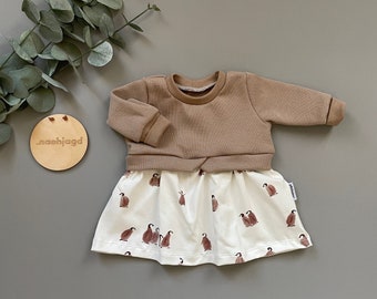 Girly Sweater, Baby/ Kleinkind, Pinguin, Mädchenkleid, Pulloverkleid, Tunika, Farbauswahl, Gr. 62