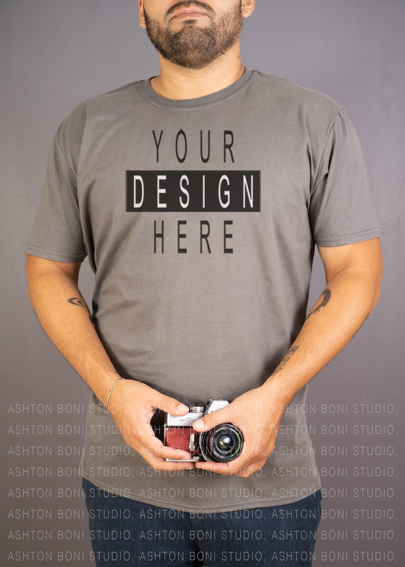 Download Gildan Mockup 64000 Softstyle Gildan T-shirt Male Model | Etsy