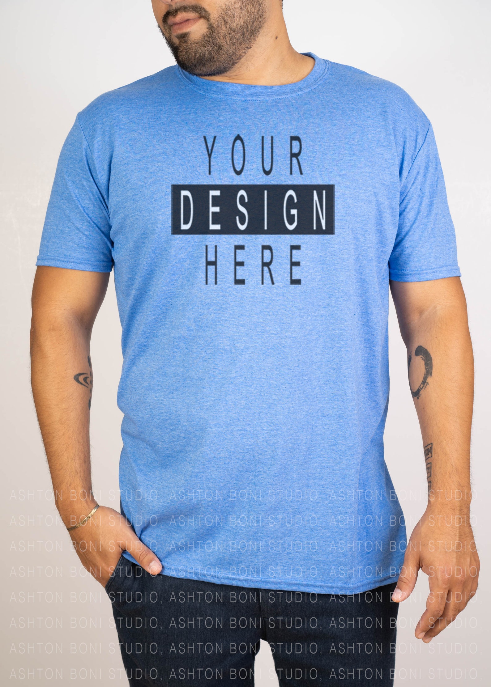 Gildan Mockup 64000 Softstyle Gildan Tshirt Male Model Etsy