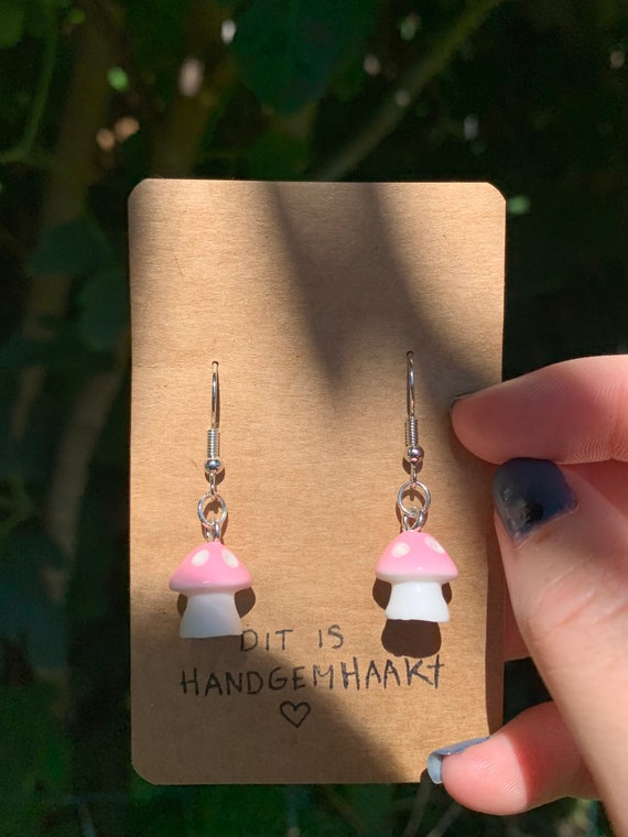Mushroom Mushroom Earrings Earring Pendants Pink Mushroom