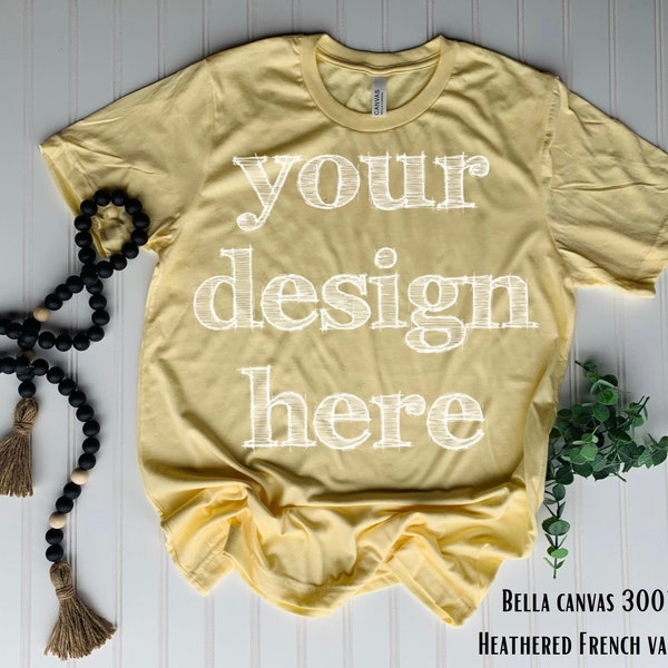 French Vanilla Bella Canvas Mockup - Etsy