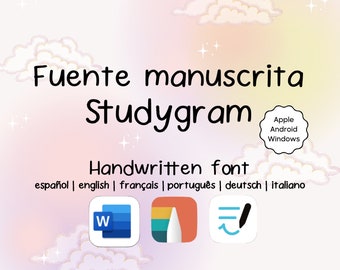 Fuente manuscrita para word, goodnotes, noteshelf | fuente bonita | Tipografía descargable TTF y OTF | Tipografía para apuntes digitales.