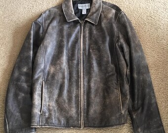 Vintage Eddie Bauer Leather Barn Coat, Men