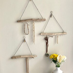 Driftwood Jewelry Display Set MTO | Wall Hanging Jewelry Organizer | Driftwood Jewelry Hanger | Driftwood Necklace Organizer Wall Decor