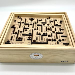 BRIO of Sweden Wood Labyrinth Game | Nostalgic Tilting Maze Board Toy | Wooden Labyrinth Skill Game | Vintage Solid Wood Game Board