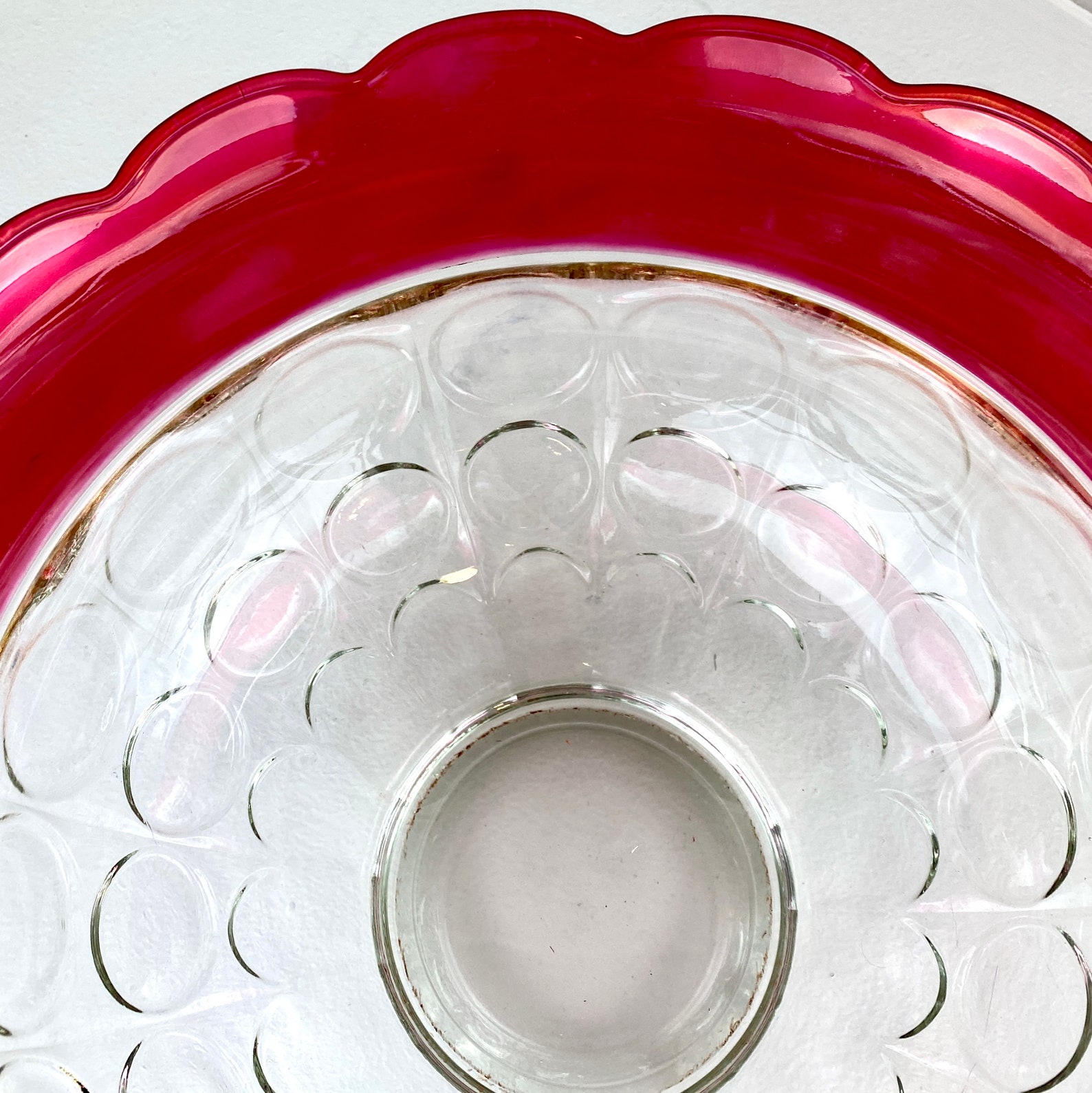 1960s Ruby Red Glass Punch Bowl Set with 12 Cups Vintage Etsy