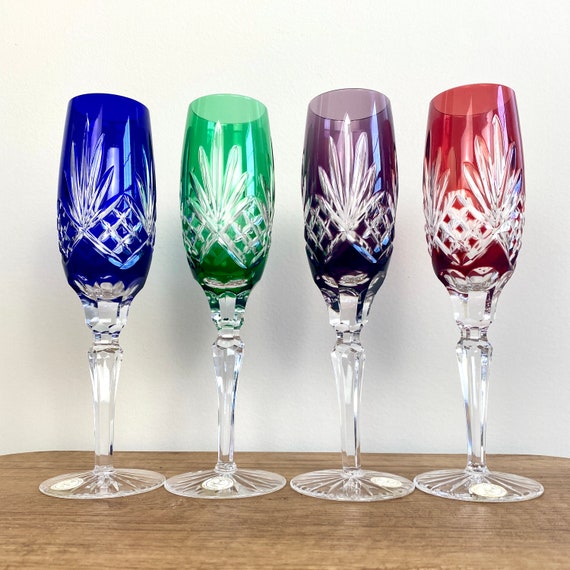 Cut glass sale crystal champagne flutes