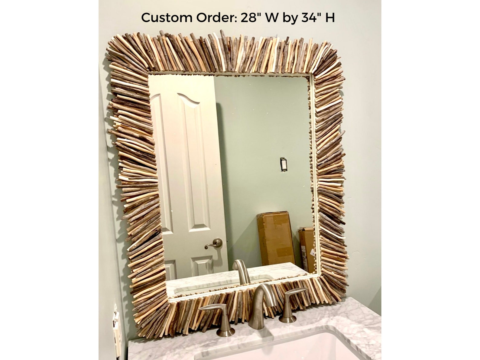 Driftwood Starburst Rectangle Mirror Driftwood Sunburst Etsy