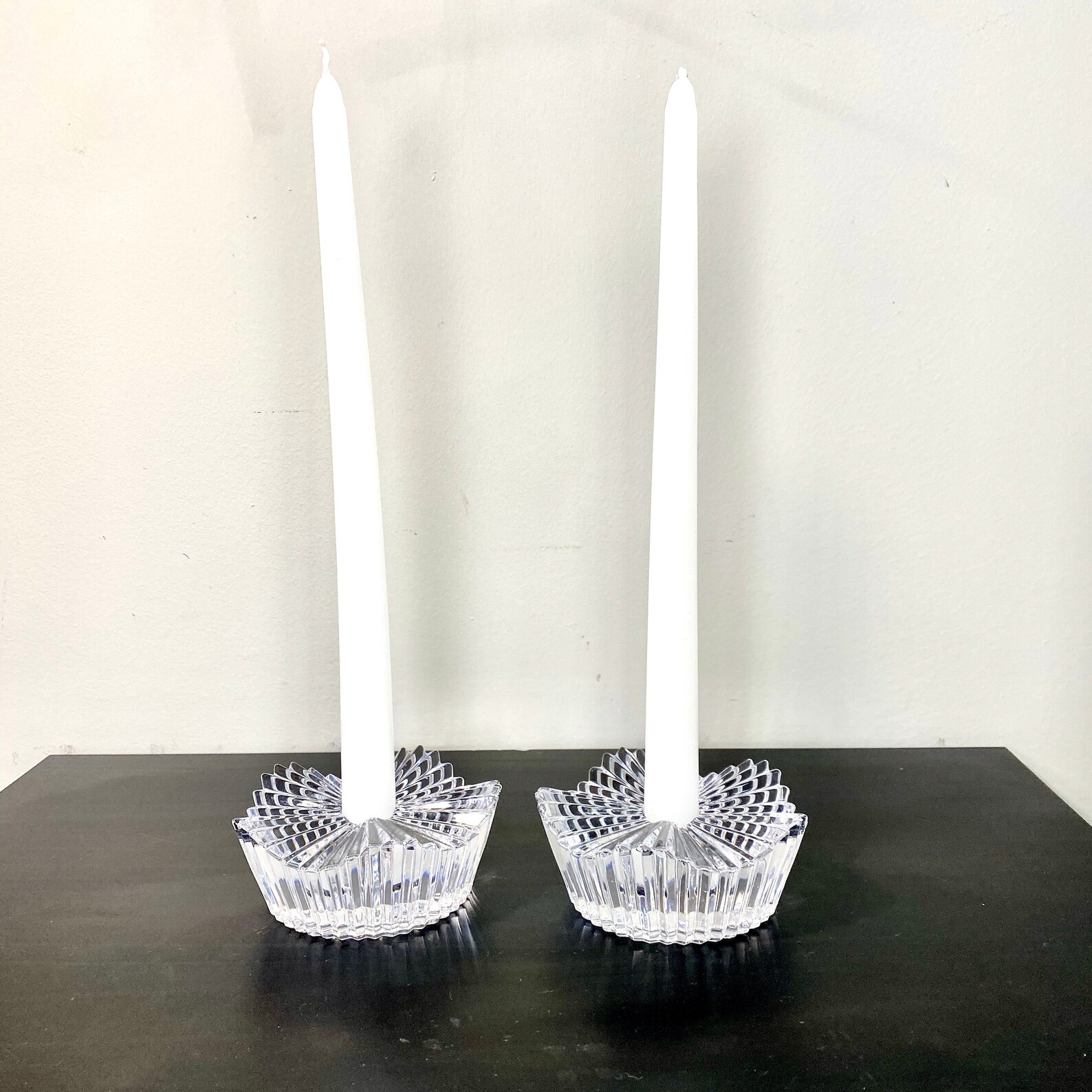 Vintage Austrian Crystal Taper Candle Holders Mikasa Motion Etsy