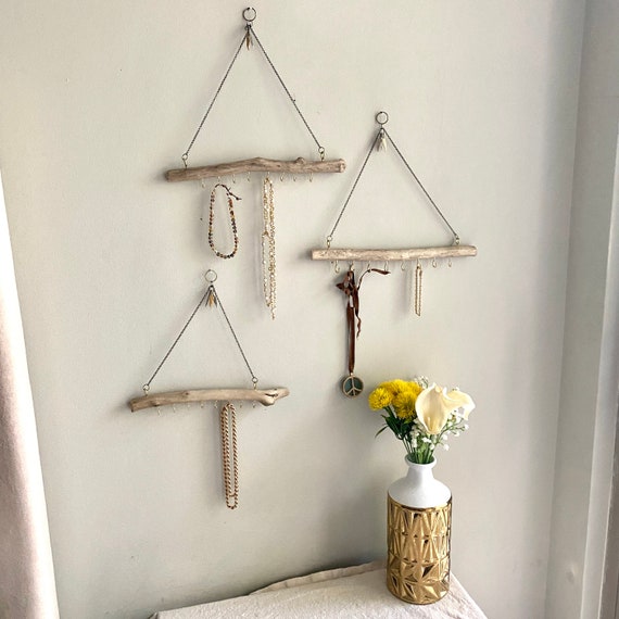 Driftwood Jewelry Display Set MTO | Wall Hanging Jewelry Organizer | Driftwood Jewelry Hanger | Driftwood Necklace Organizer Wall Decor
