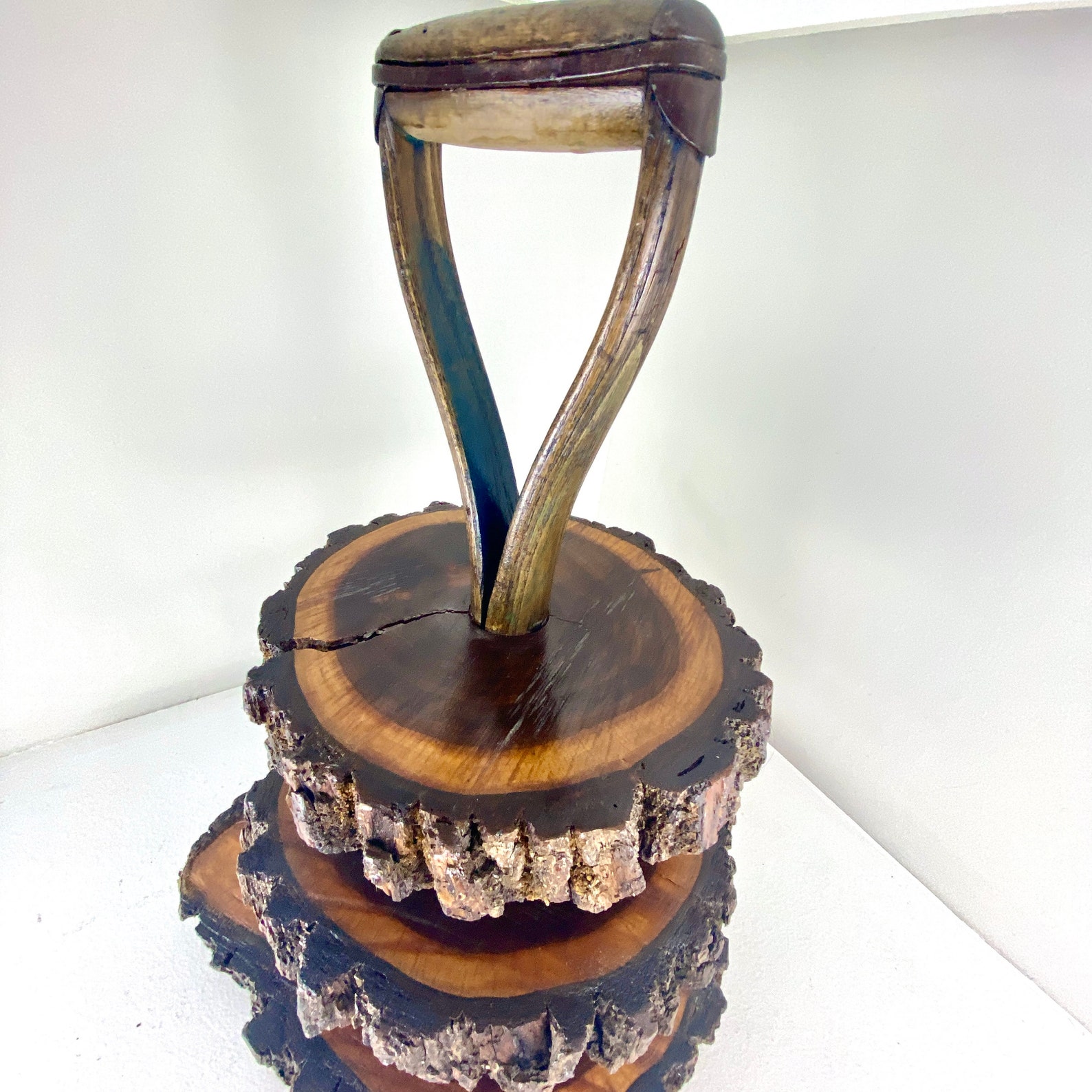 Large Live Edge Slab Tier Tray Natural Thick Slice Wood Etsy