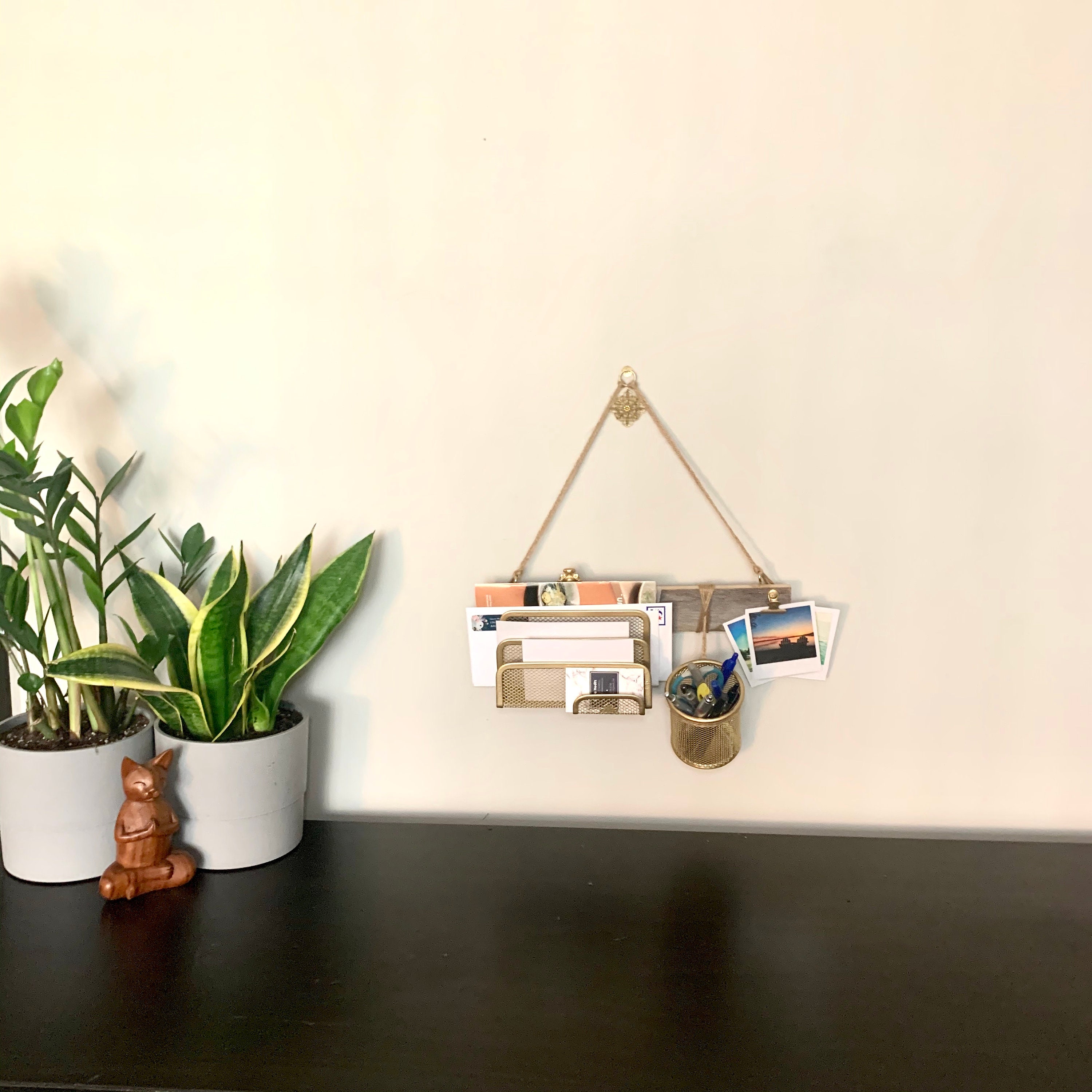 Rustic Glam Desk Organizer Wall Hanging Office Decor Etsy