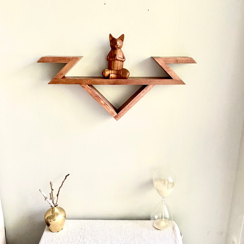 Zig Zag Pedestal Wall Shelf Triangle Point Floating Shelf Etsy