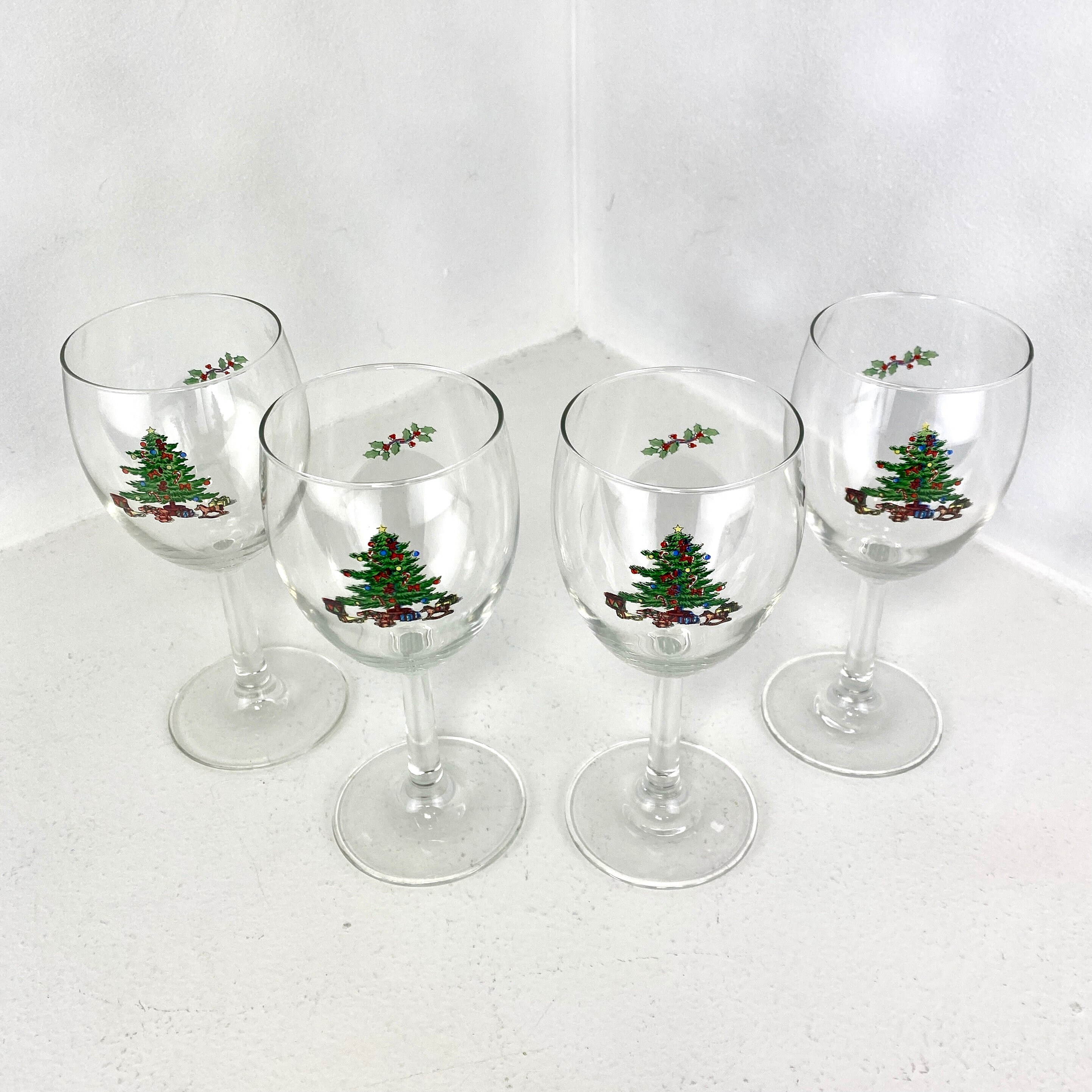 christmas wine glasses plastic