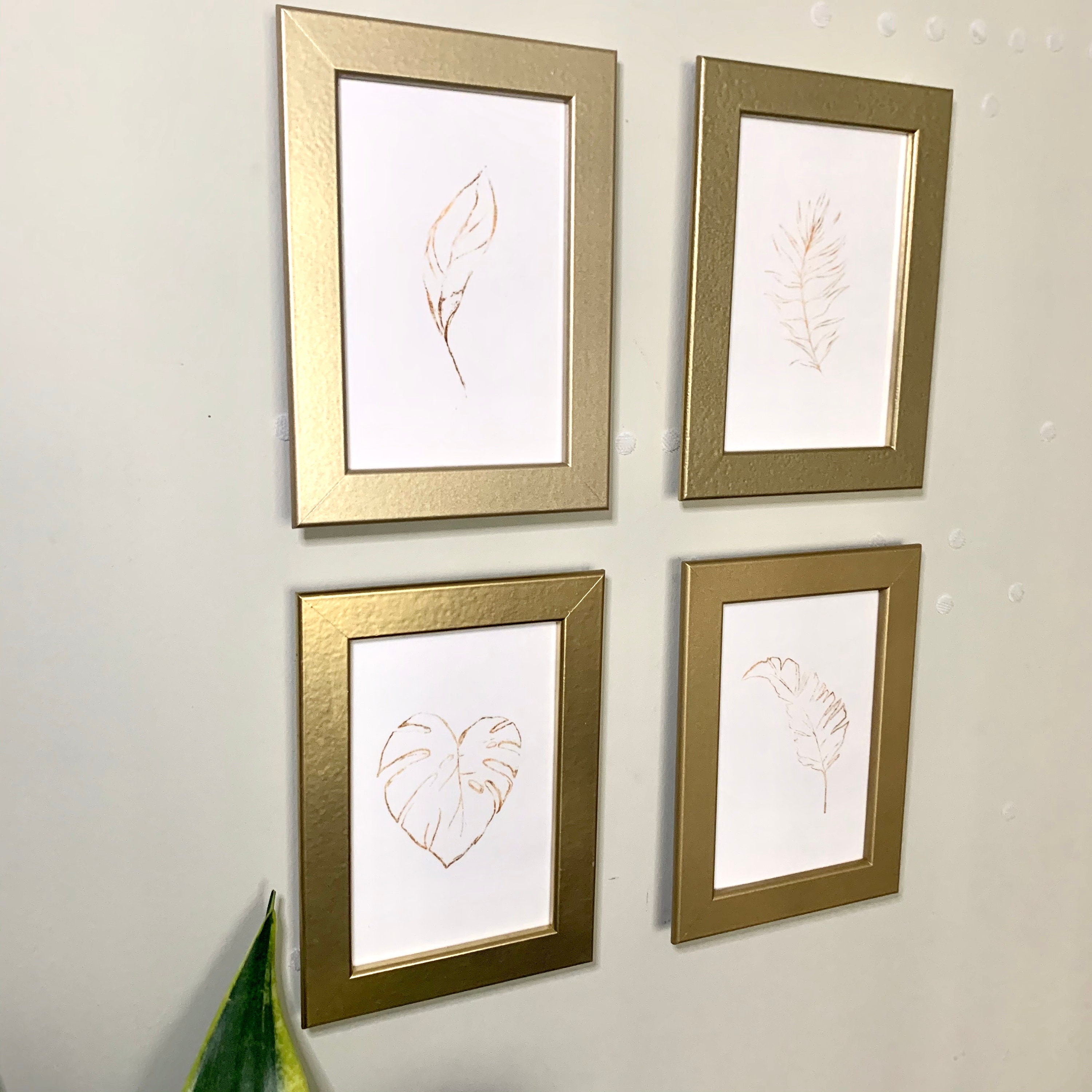 Gold Picture Frame Set Metallic Gold Mini Gallery Wall Etsy Polska