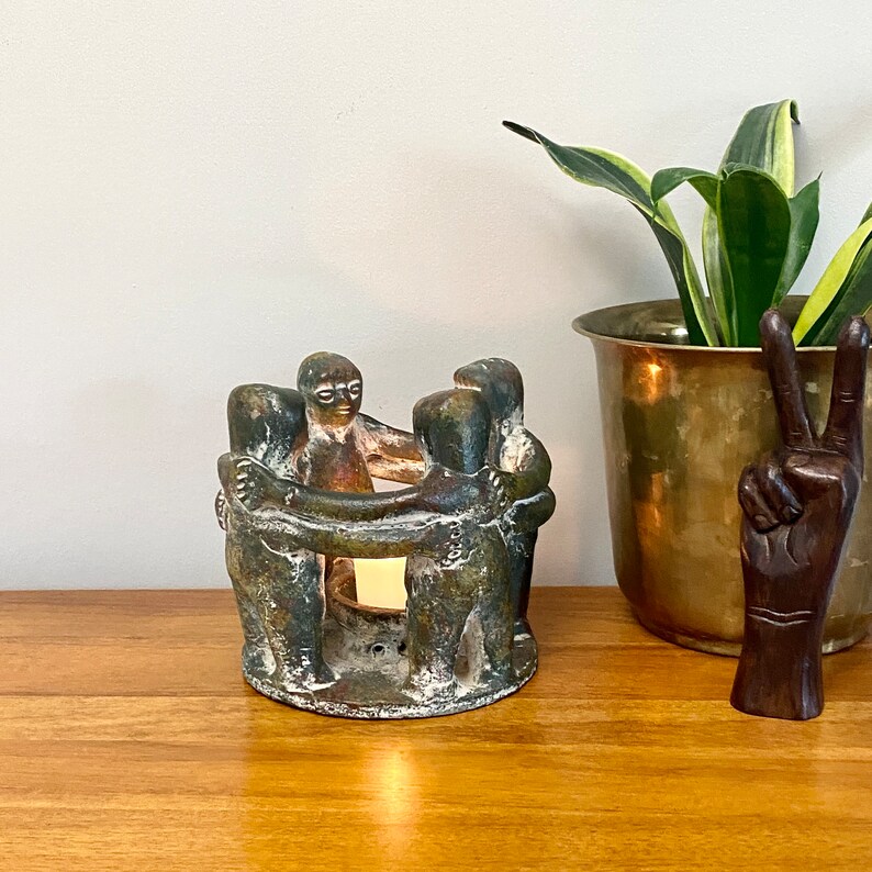 Unique Circle of Friends Candle Holder Primitive Clay Circle Etsy