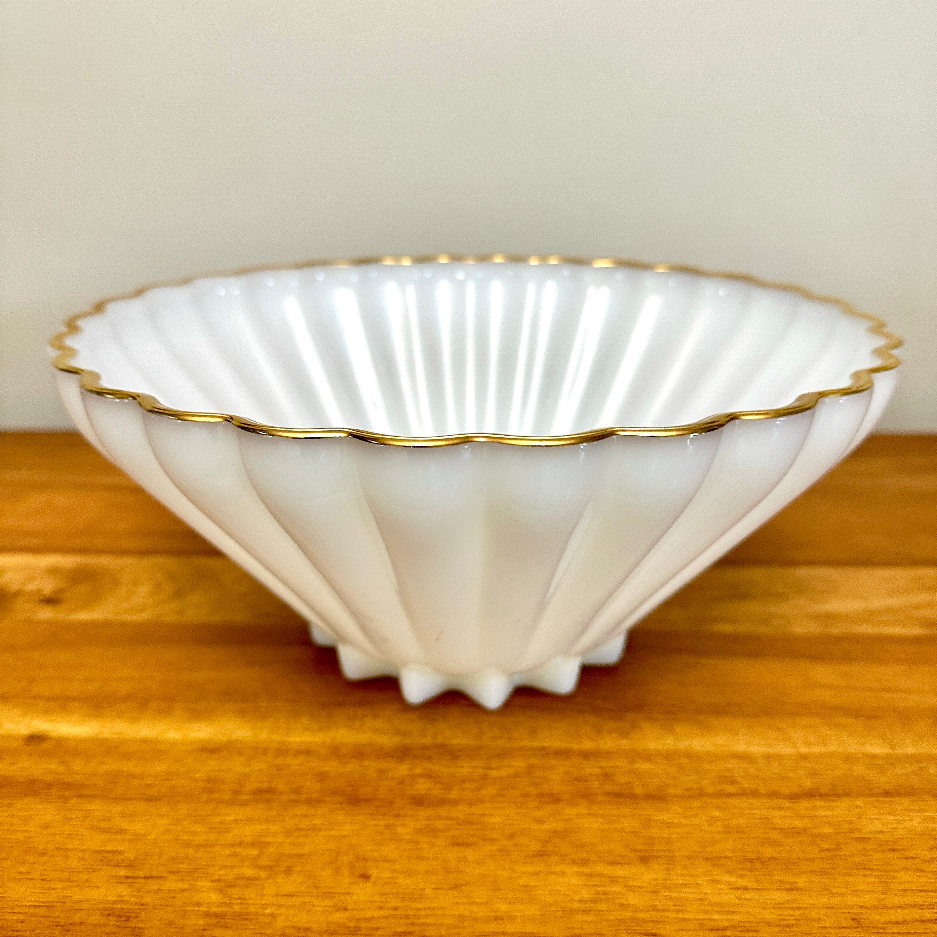 1950s Anchor Hocking Milk Glass Serving Bowl 11 Ribbed Etsy