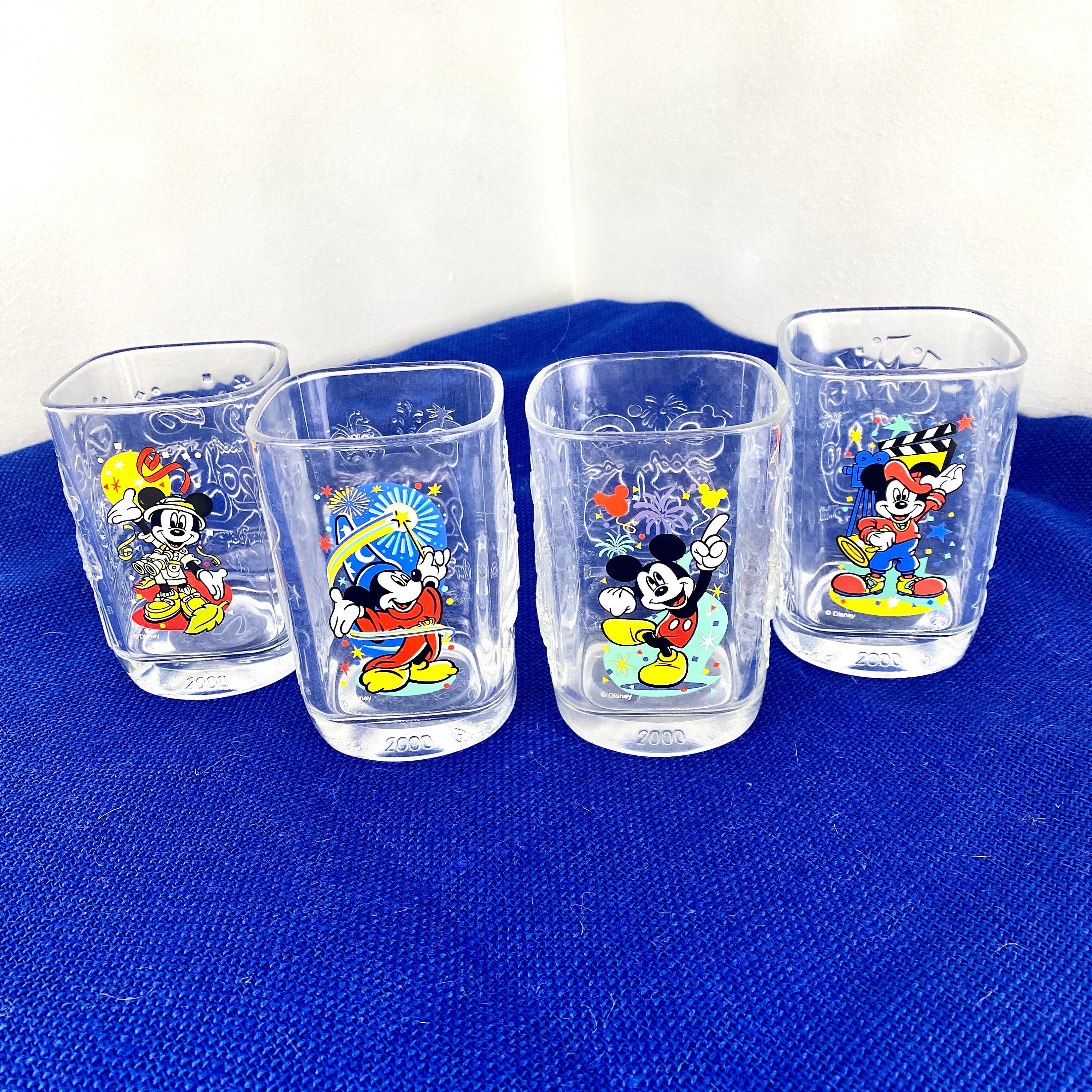 Vintage Mcdonald Advertising Glasses. Mickey Mouse. Walt Disney 2000  Collection. 4 to Choose From 