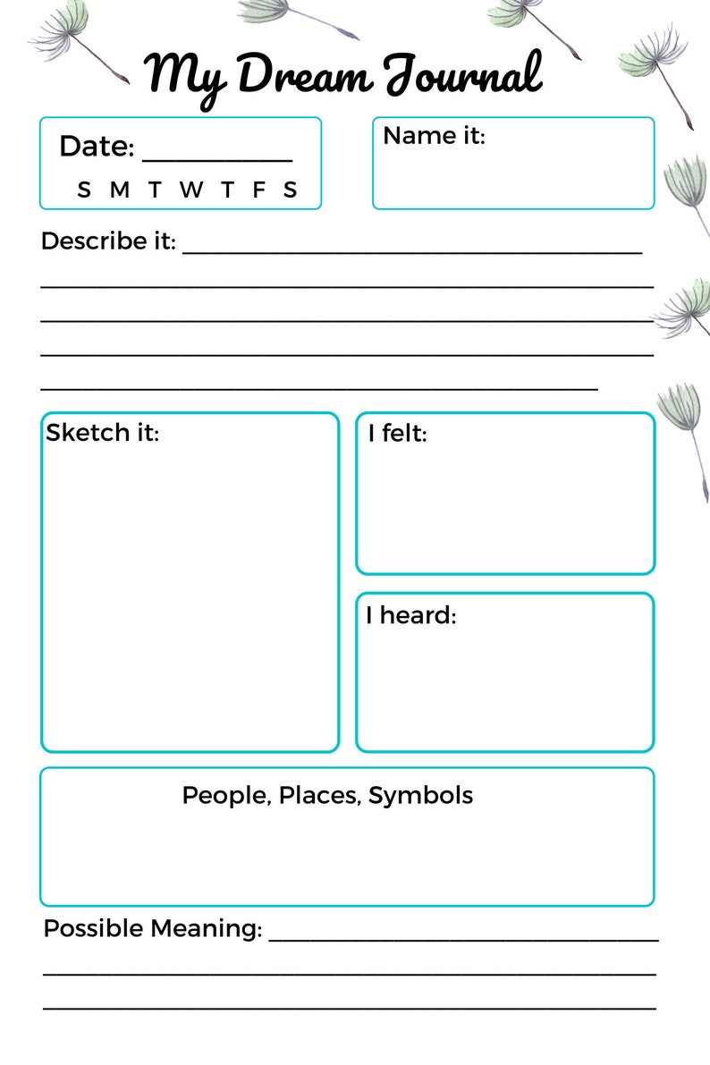 Dream Journal Template Dream Journal Template