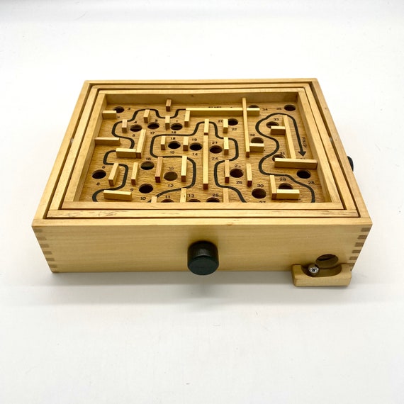 De schuld geven Goneryl Horen van Vintage labyrint doolhofspel Massief houten labyrintspel - Etsy België