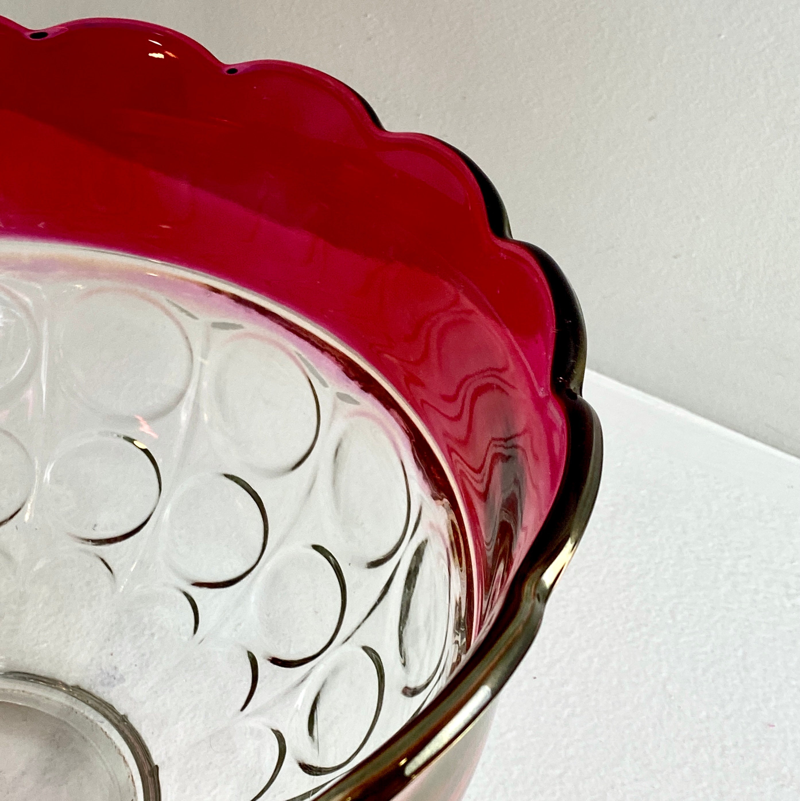 1960s Ruby Red Glass Punch Bowl Set with 12 Cups Vintage Etsy