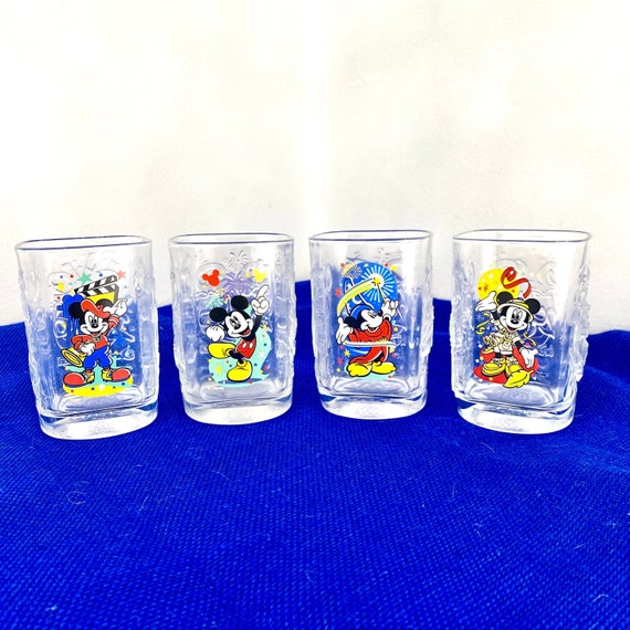 Vintage Disney Mickey Mouse Collectible Glass Set Millennium