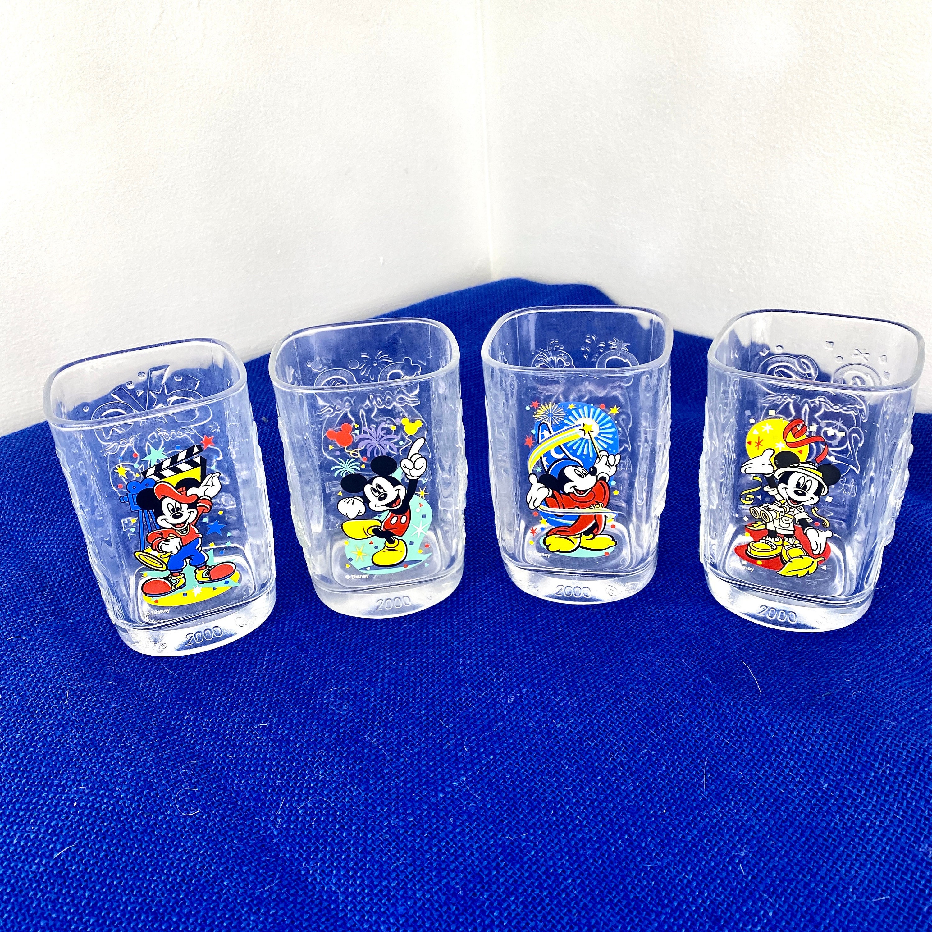 Vintage Mickey Mouse Juice Glasses DISNEY Collectible Walt Disney Land